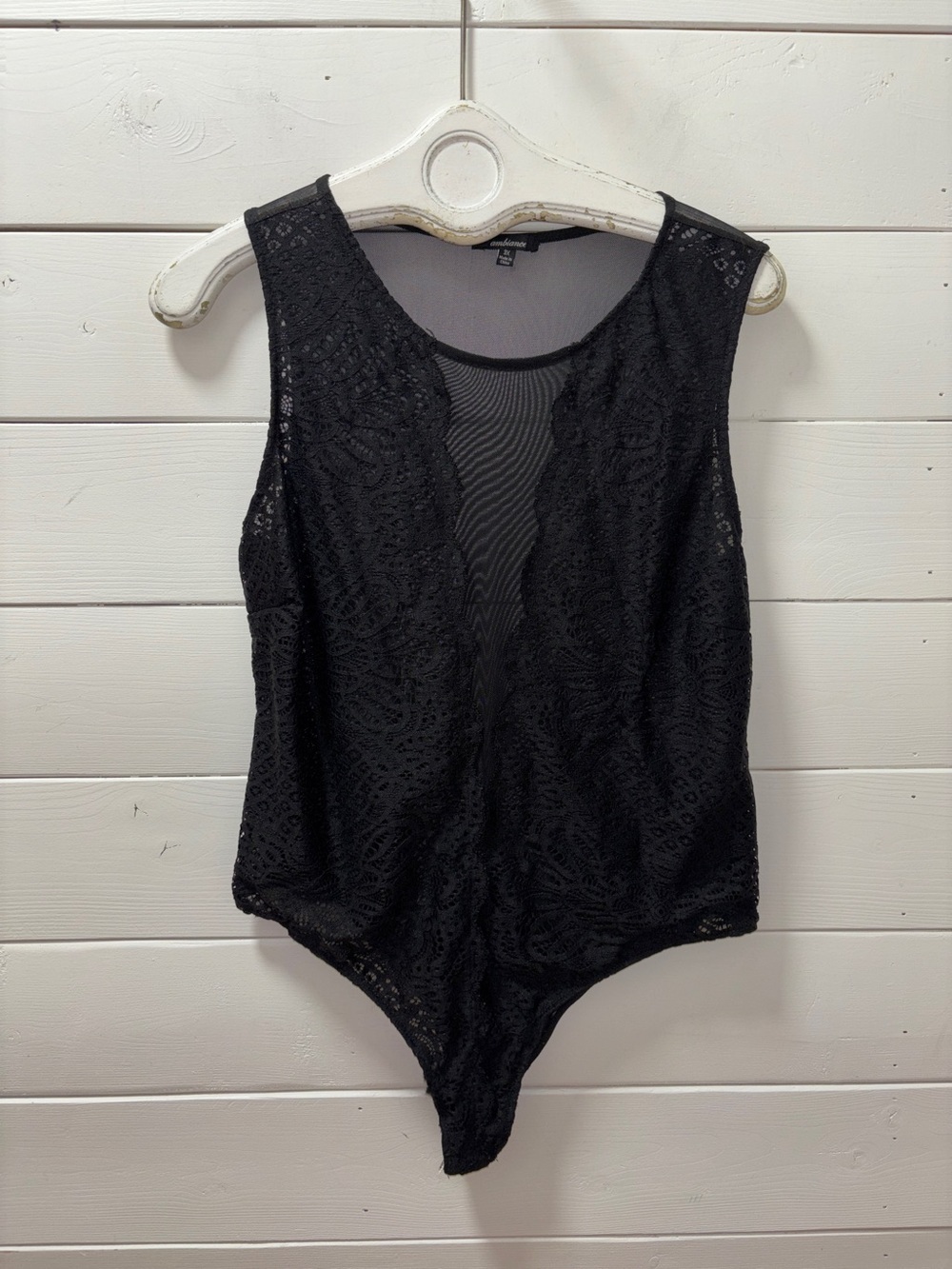 Ambiance Black Lace Bodysuit – Size 3X